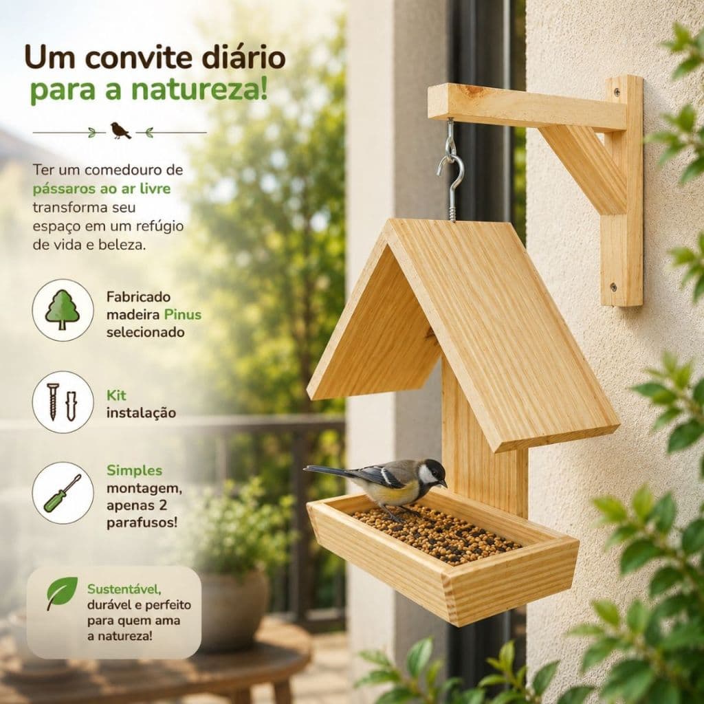 Comedouro tratados casinha passaro ar livre aves