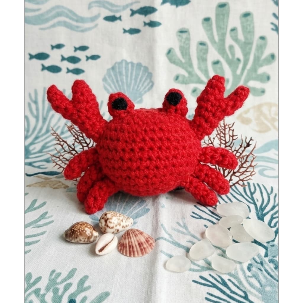 Kit Amigurumi Marinho Artesanal | Cavalo-Marinho + Caranguejo em Crochê