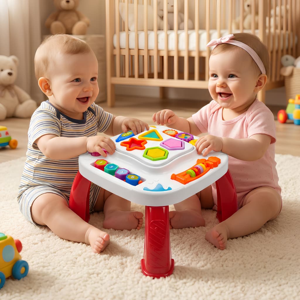 Mesinha Didática Infantil Educativa Sensorial Bebê Mesa Divertida Atividades Interativas Encaixar