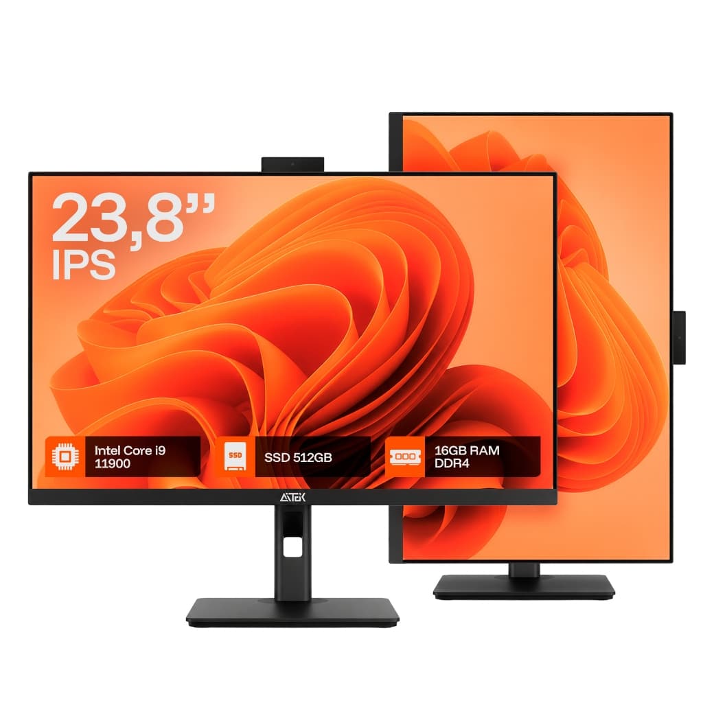 Computador All In One 23.8" Full HD IPS Intel Core i9-11900 16GB RAM SSD 512GB Wi-Fi Webcam 3MP