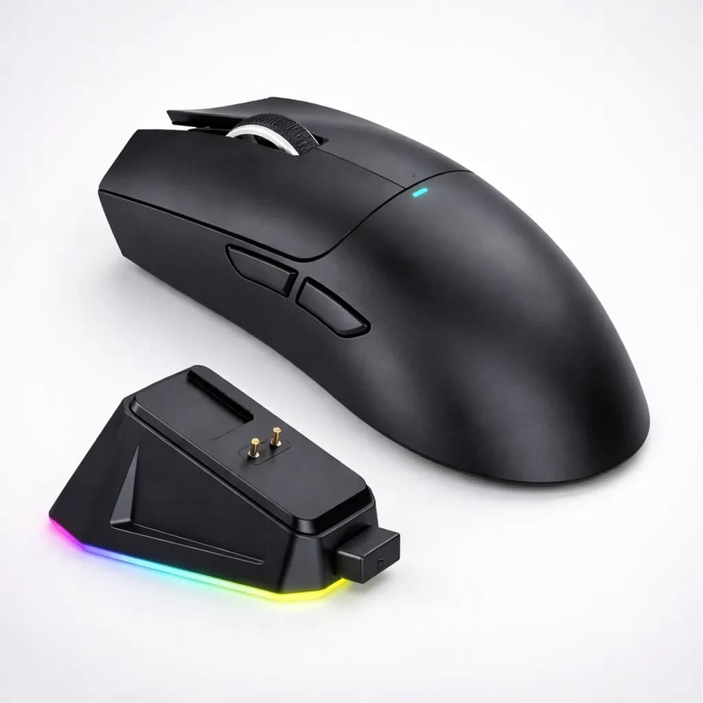 Mouse Gamer Sem Fio Rgb Bluetooth Recarregável 22.000 Dpi Carregamento Magnético Ultraleve RGB