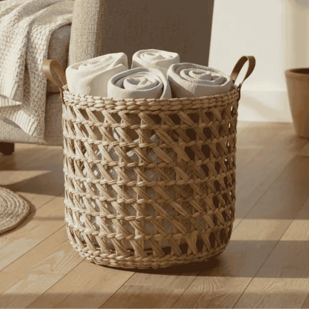 Cesto Taboa Organizador Roupas Quarto Banheiro Decorativo Casa Multiuso G