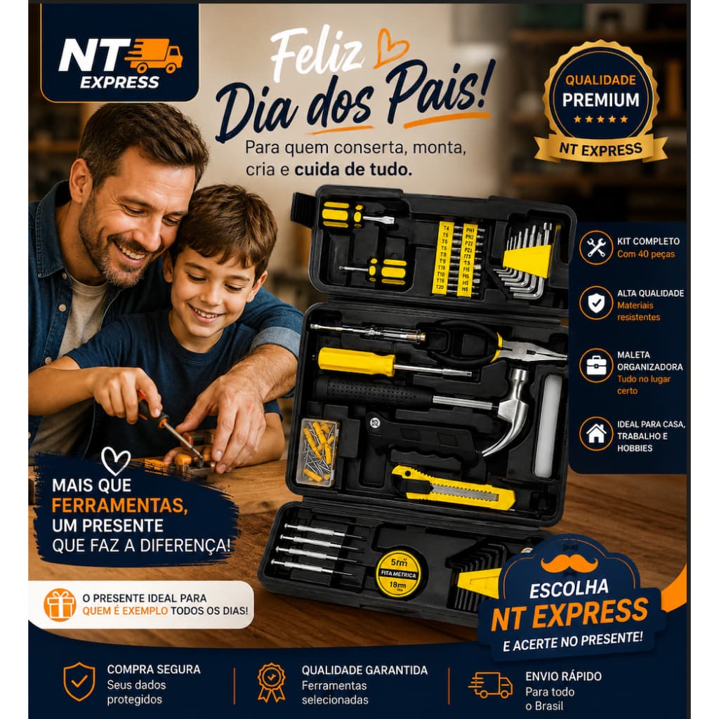 Kit Ferramentas 200 Peças Completo Com Maleta Organizadora Profissional