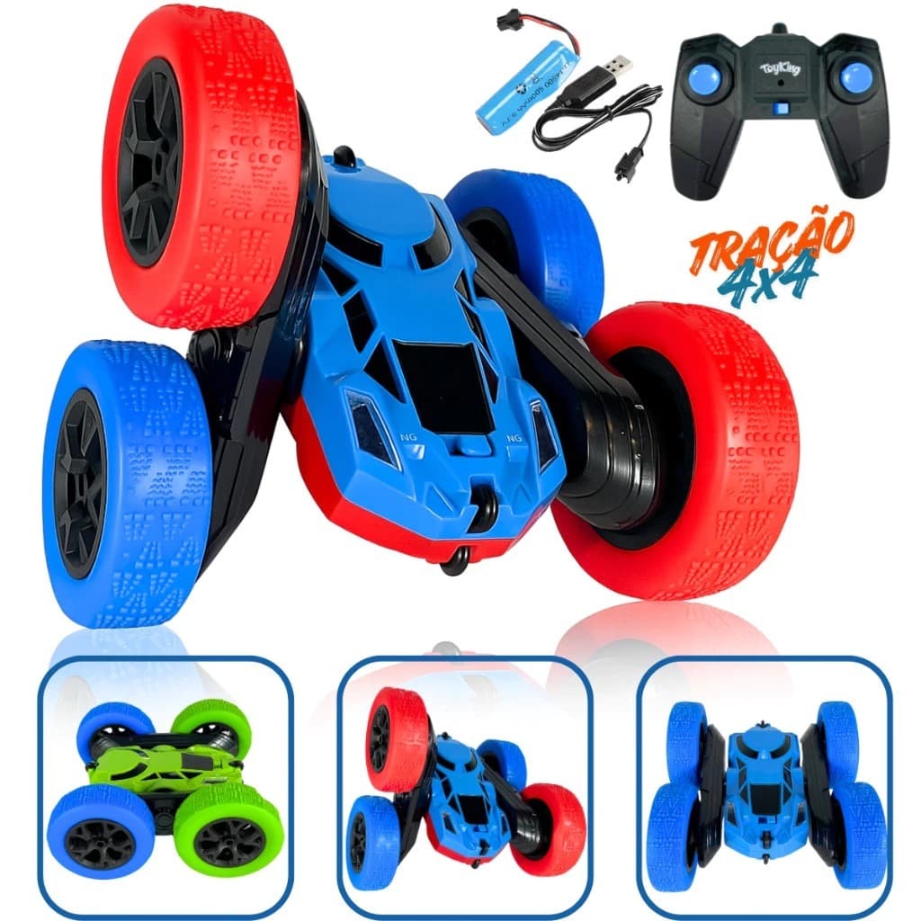 Carrinho De Controle Remoto 4x4 Giro 360 Pirueta Maluco Acrobata Turbo Stunt Racing Drift -toyking