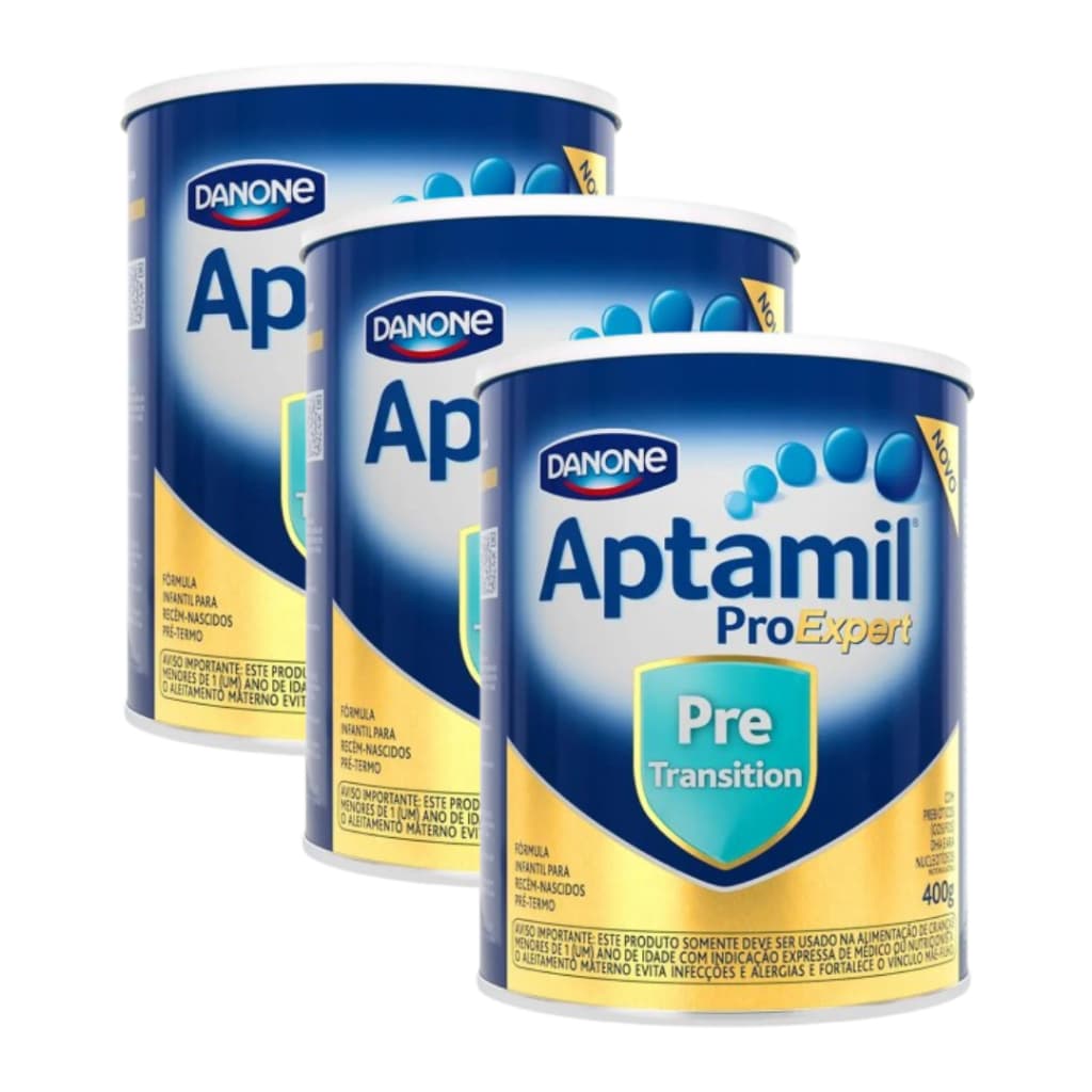 3 Latas- Aptamil Pre Transition - Fórmula infantil em pó -Danone 400g
