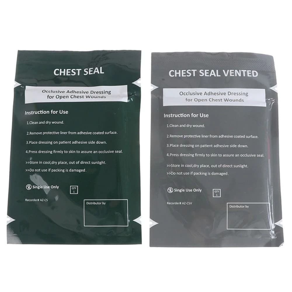 Kit Selo de Tórax Valvulado + Oclusivo Chest Seal Homologado - Kit IFAK/APH Tático/Primeiros Socorros