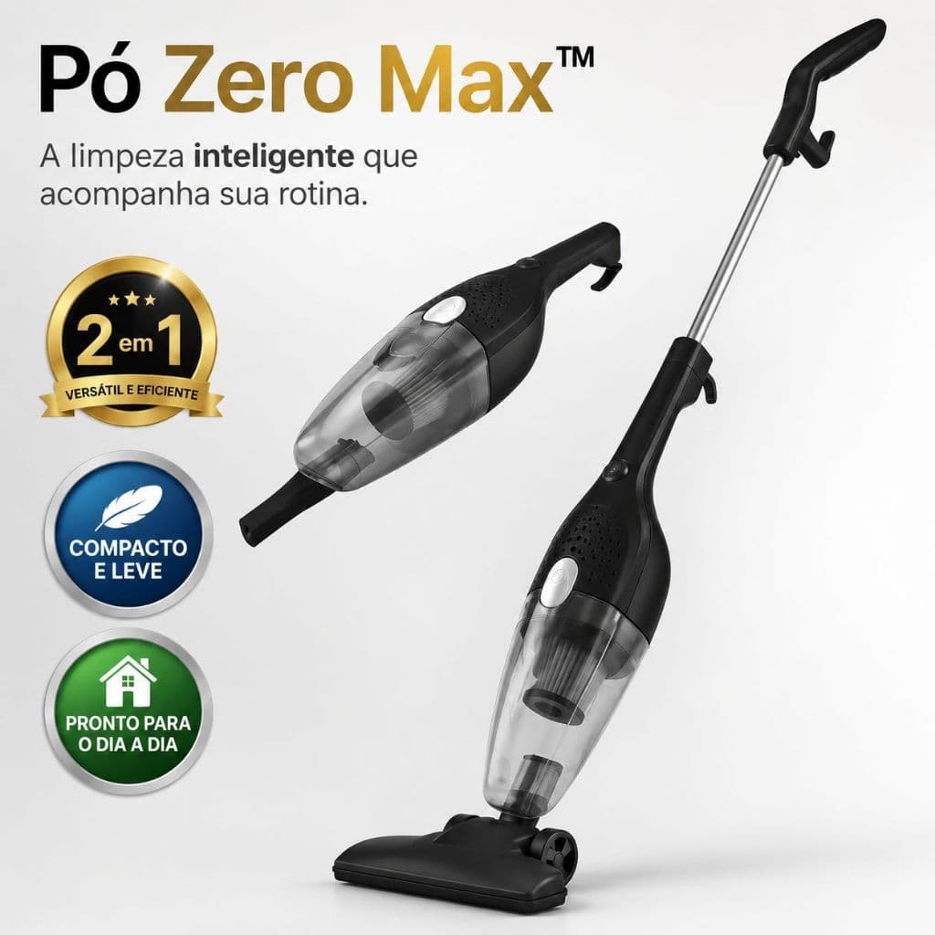 Aspirador de Pó Vertical Portátil 2 em 1 Com Fio 110V Pó Zero Max Potente Leve para Casa Sofá Carro