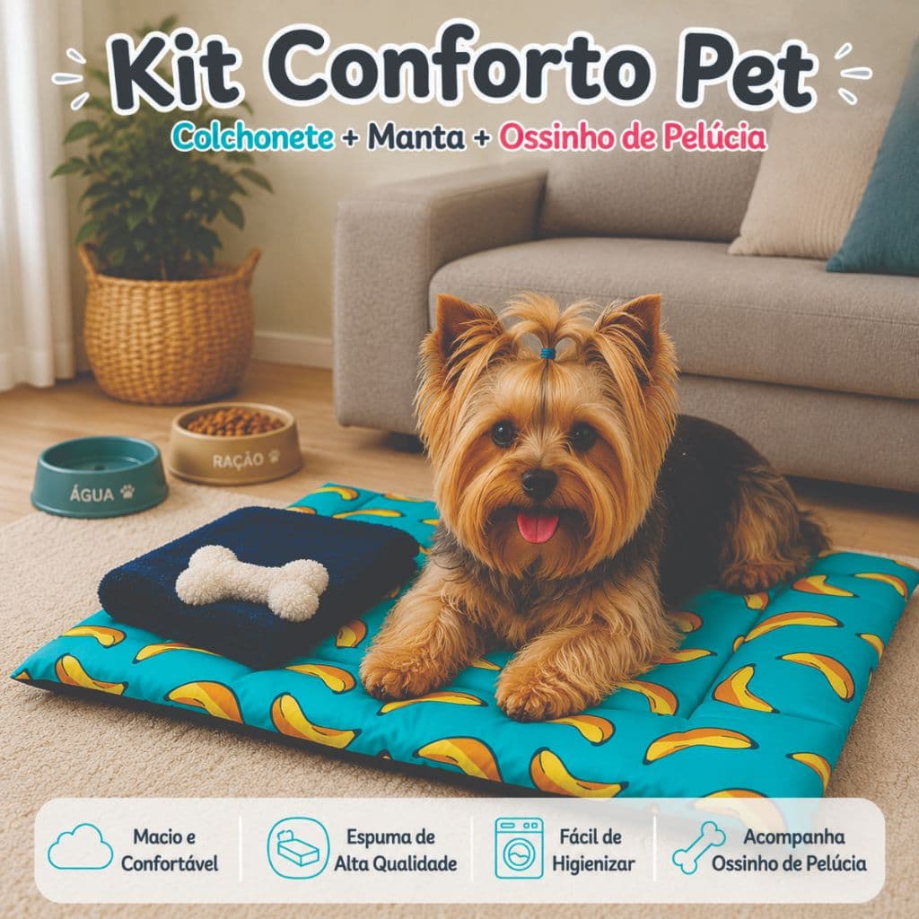 Kit 3 Peças Mantinha Ossinho Pet Colchonete Cobertor Coberta Cobertinha Osso Brinquedo Cachorro Gato