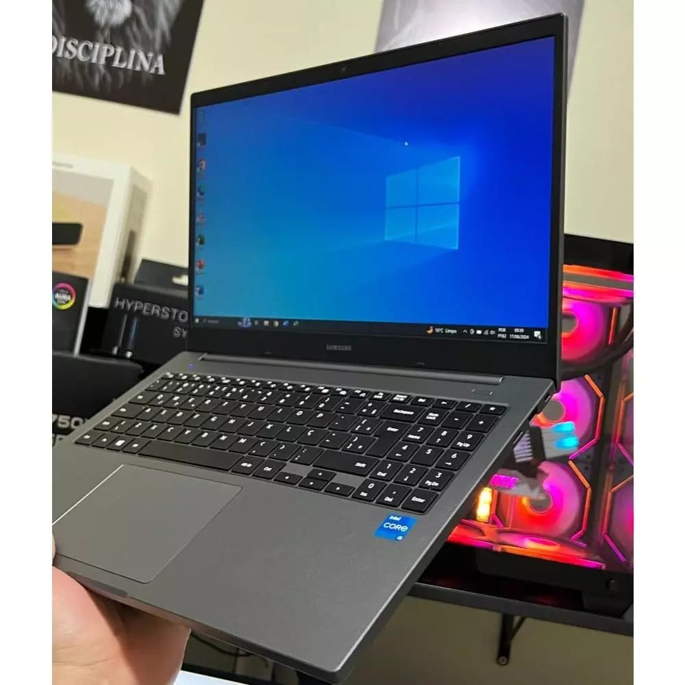 Notebook Samsung Book i5-11ºGeração, 12GB RAM, SSD 256GB, Tela 15.6 Notebook Rápido para Trabalho e Estudos