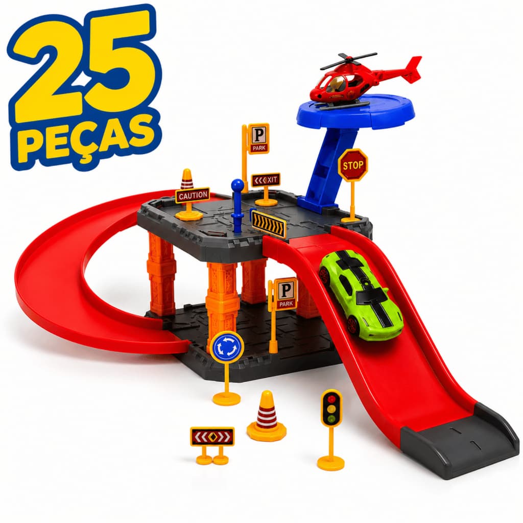 Pista Carrinho Brinquedo Montar Menino Infantil Criança Educativo Criativo Corrida Carro Helicóptero