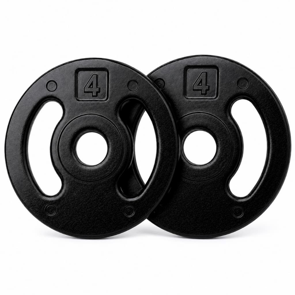 KIT PAR ANILHAS INJETADAS 4KG CADA 100% FERRO REVESTIDAS EM PLÁSTICO PARA MUSCULAÇÃO FITNESS TREINO ACADEMIA
