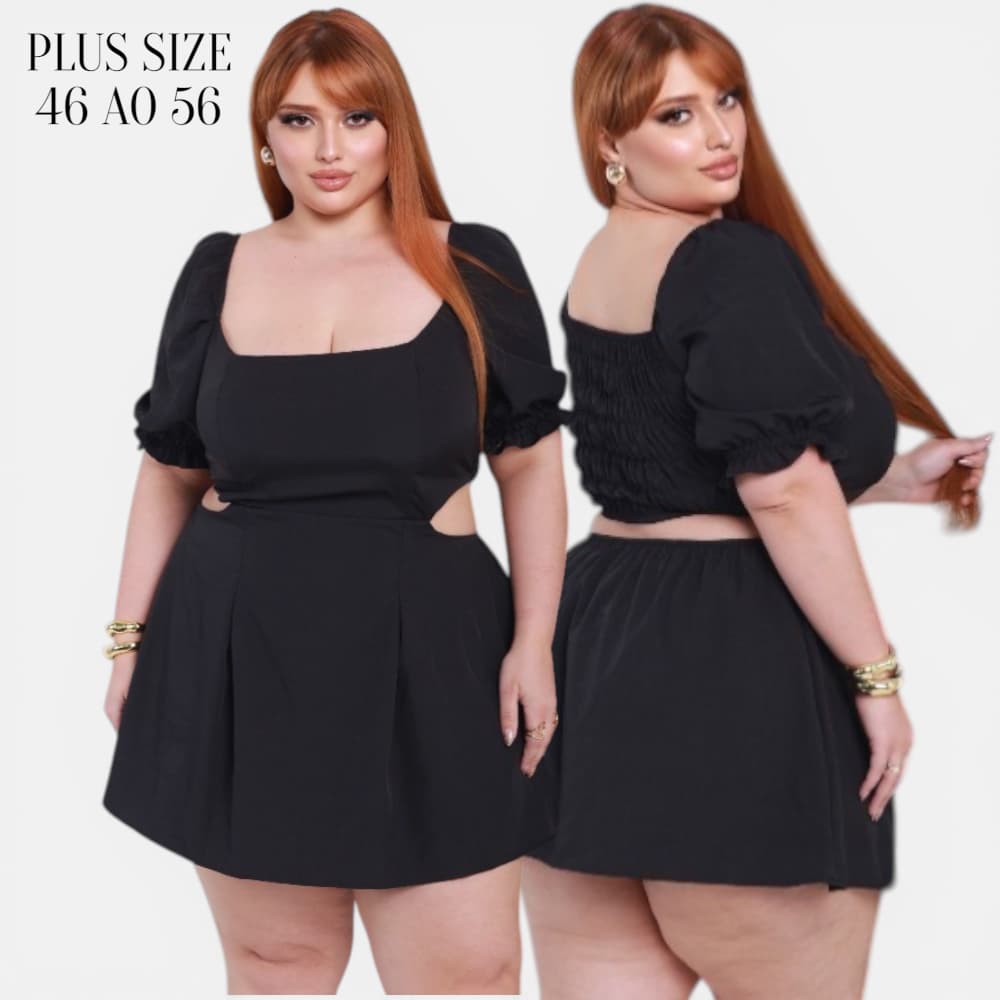 Vestido Plus Size Feminino Elegante Vestido Rodado Acinturado Vestido Curto Delicado Vestido Paty Gringa