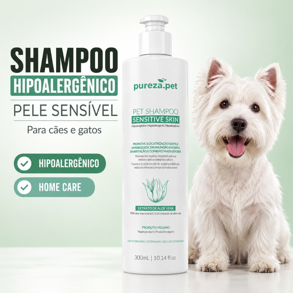 Shampoo Pet Hipoalergênico Pele Sensivel Shampoo Para Cachorro Dermatite Shampoo Pet Alergia