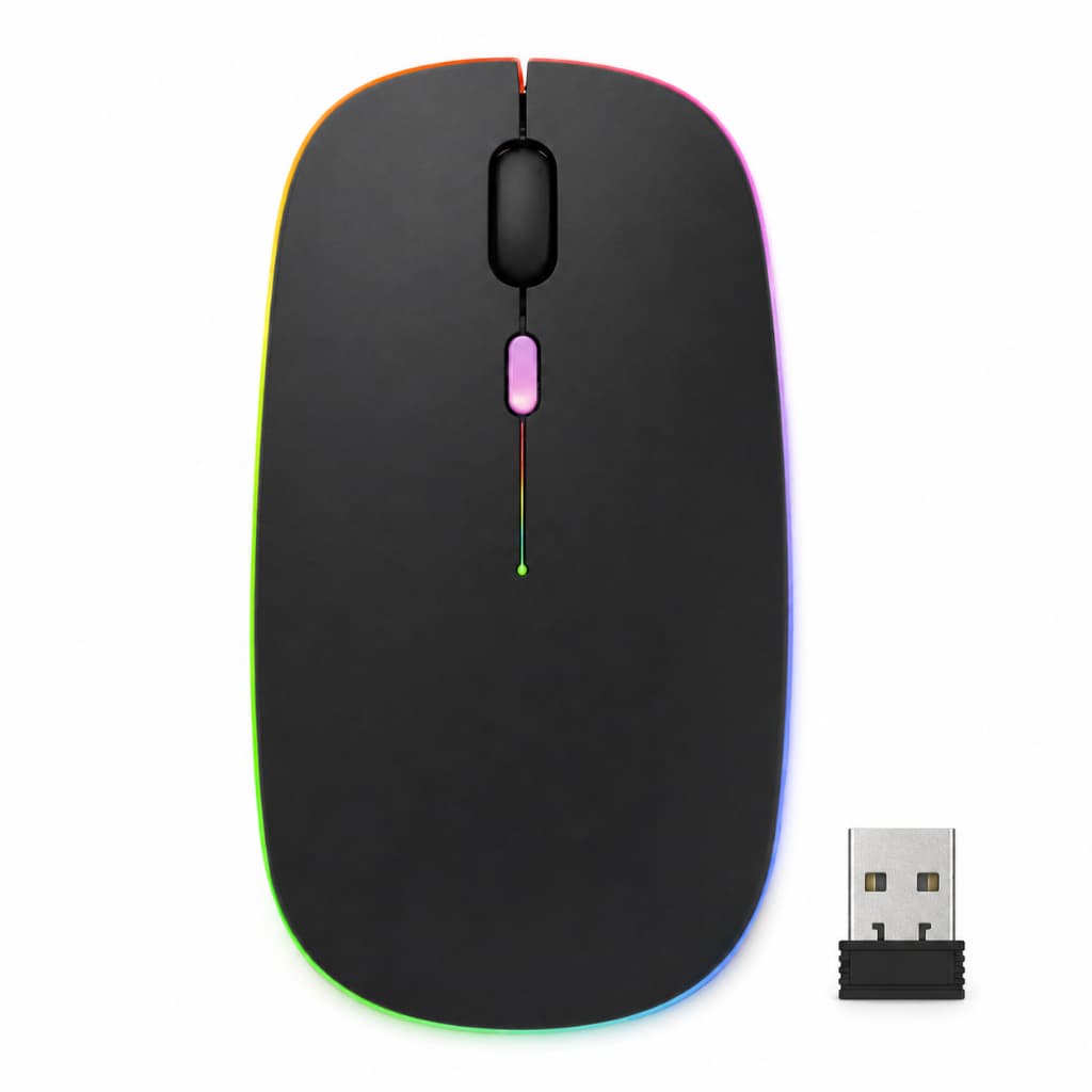 Mouse Sem Fio Bluetooth Recarregável Original Wireless Usb  2.4G 3200 DPI Para Notebook PC