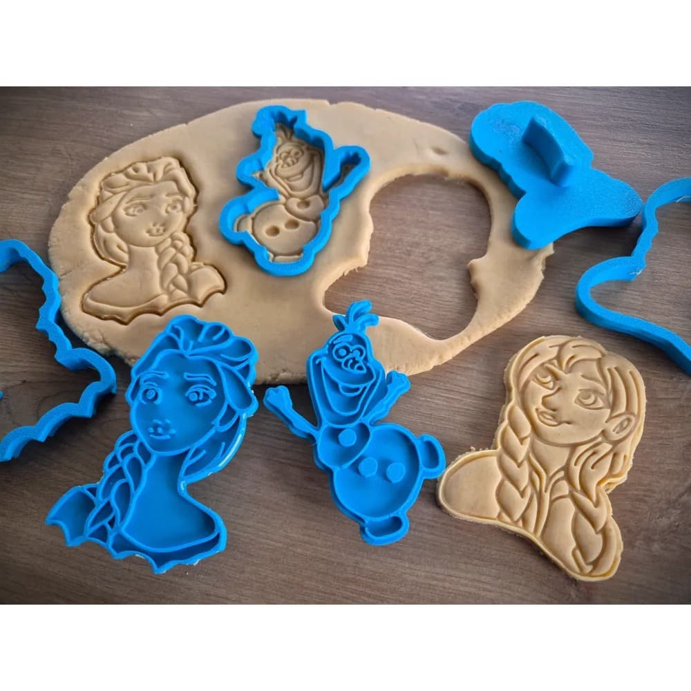 Kit com 3 Cortadores Frozen | Biscoitos | Cookies | Pasta Americana | Massinha de Modelar