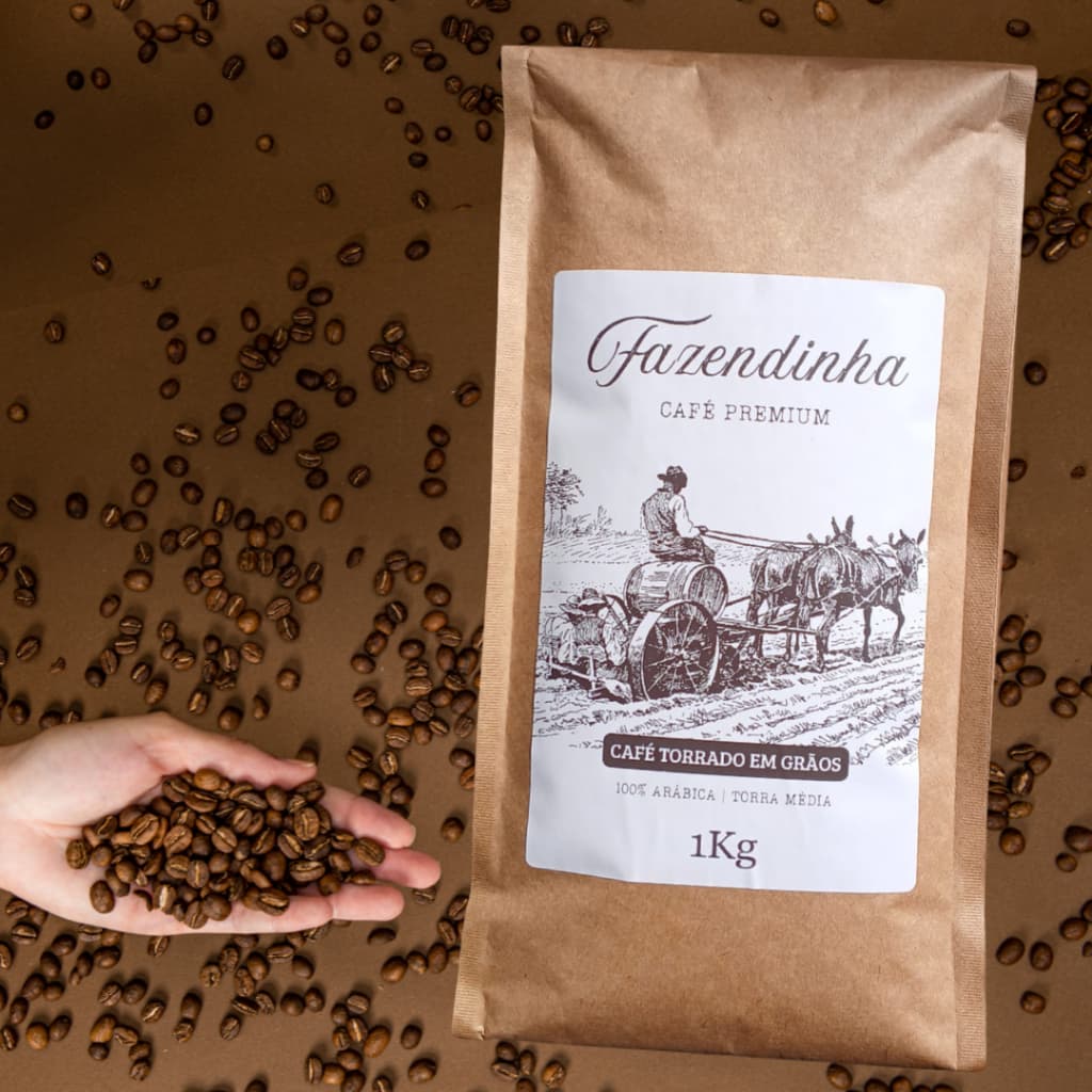 Café em Grãos Premium 1kg | 100% Arábica | Moído no Dia do Envio | Torra Fresca Semanal | Notas de Chocolate e Caramelo