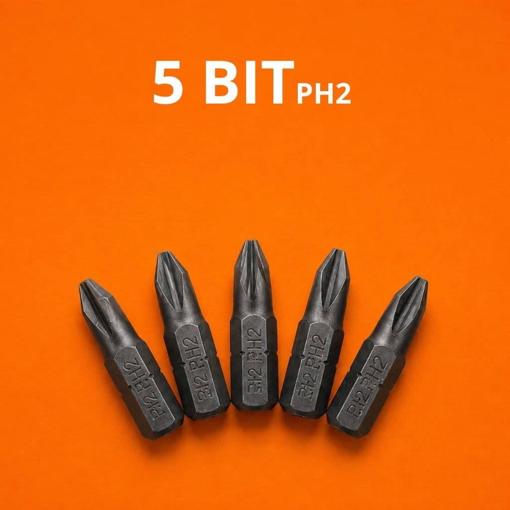 5 Bits Ponteira PH2 Sem Limitador Phillips Para Parafusadeira Furadeira Bateria
