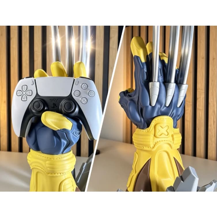 Suporte Universal para Controle Videogame - Mão Wolverine (Impressão 3D) PS5 / Xbox