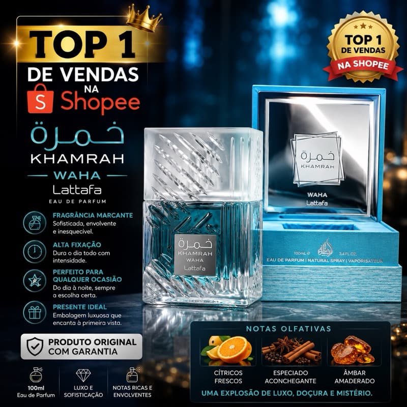 Perfume árabe masculino Khamrah waha lataffa 100ml/ perfume de luxo/ perfume importado