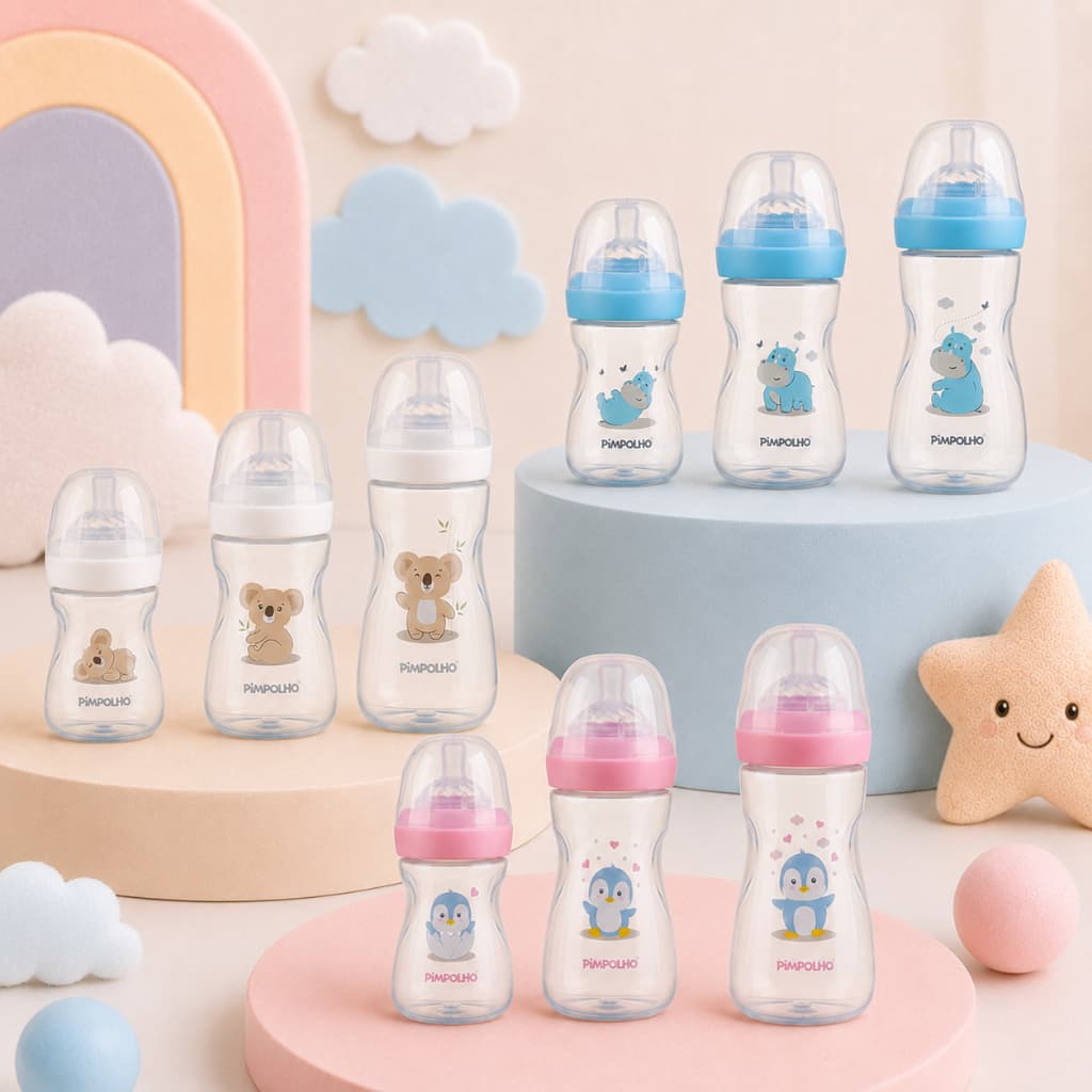 Mamadeira Bebê Pimpolho Serena Anticólica BPA Free 150ml 260ml 330ml