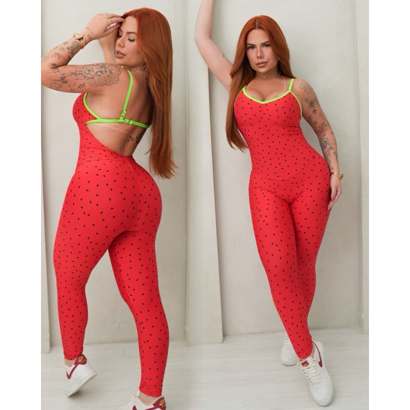 Macacão Cross moda gringa fitness costa nua RJ Rio de Janeiro