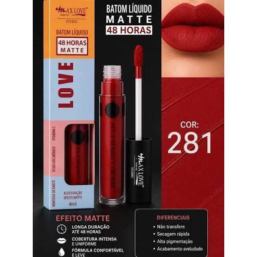Batom Líquido Max Love Matte 48 Horas  4ml