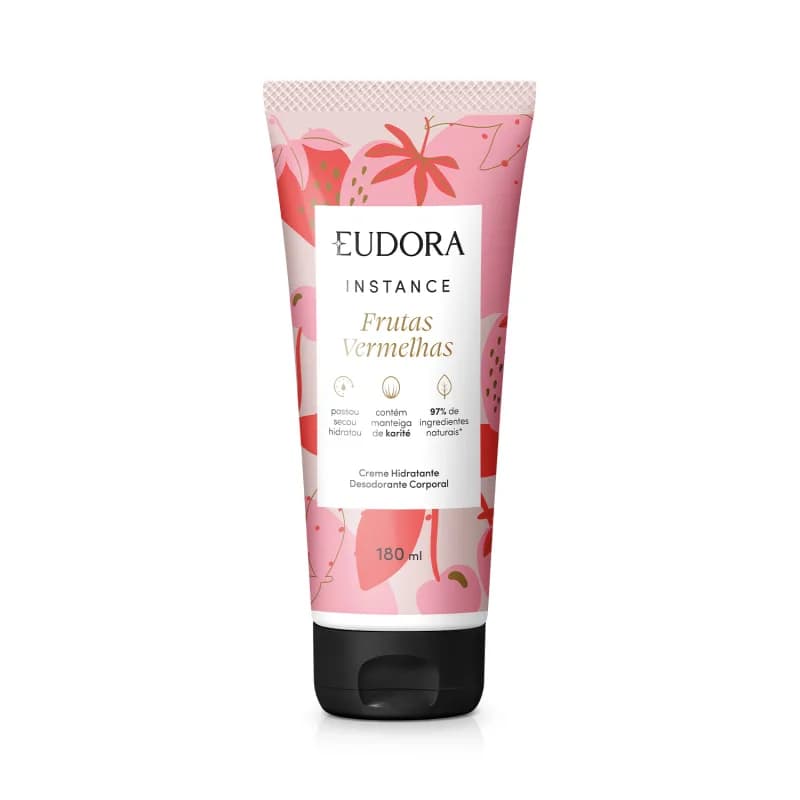 Eudora Creme Hidratante Desodorante Corporal Instance Frutas Vermelhas 180ml