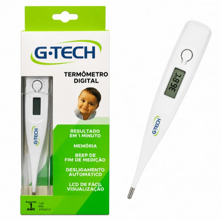 Termômetro G-tech Digital Branco - Medidor Temperatura - Febre - Termometro