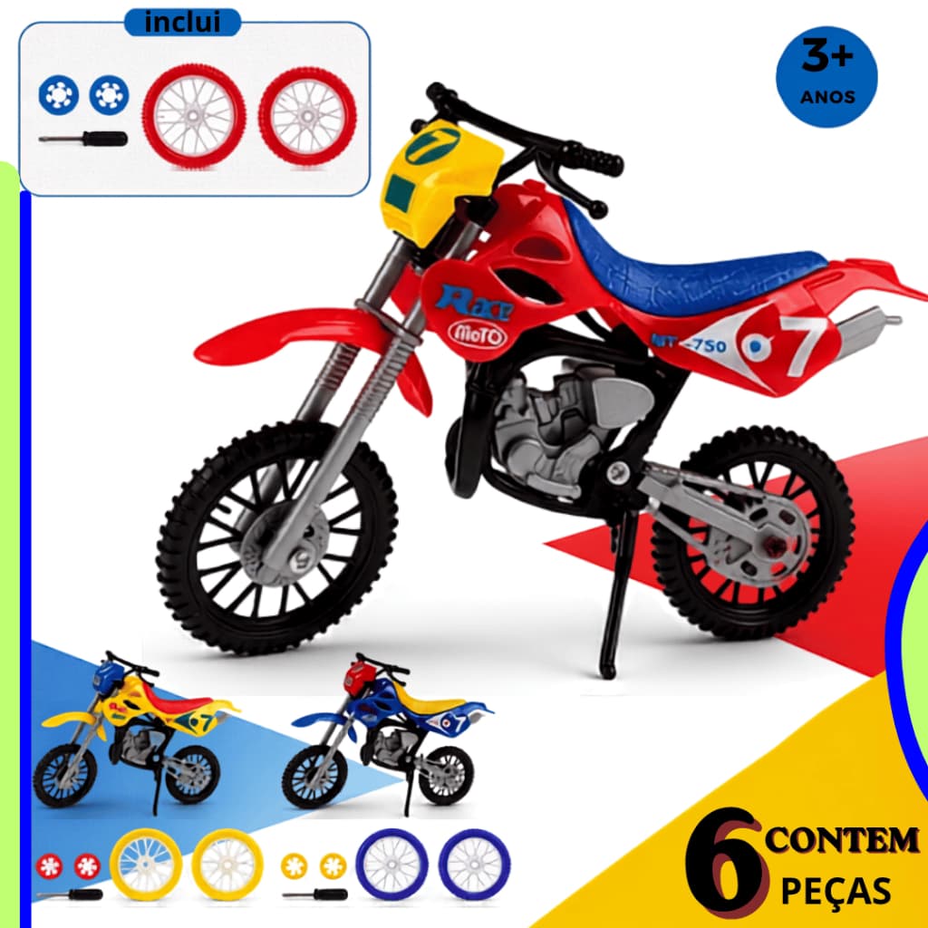 Mini Moto de Dedo / Kit com Acessórios Extras Moto Finger Bike