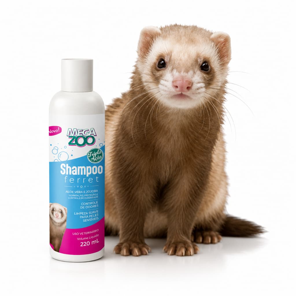 Shampoo MGZ Care para Ferret 220ml | Higiene e Controle de Odores para Furões banho pet