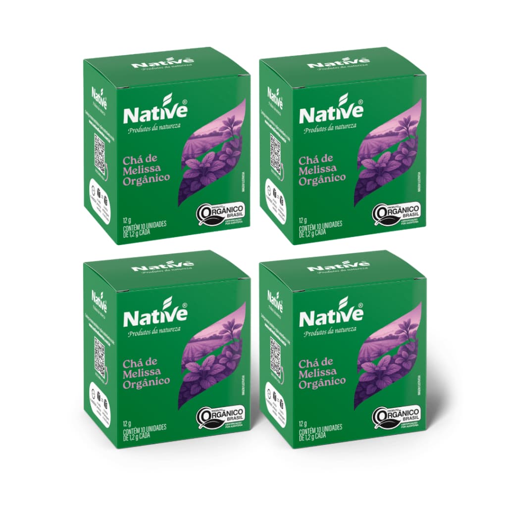 Kit 4 Chá De Melissa Orgânico Native Com 10 Sachês 12g