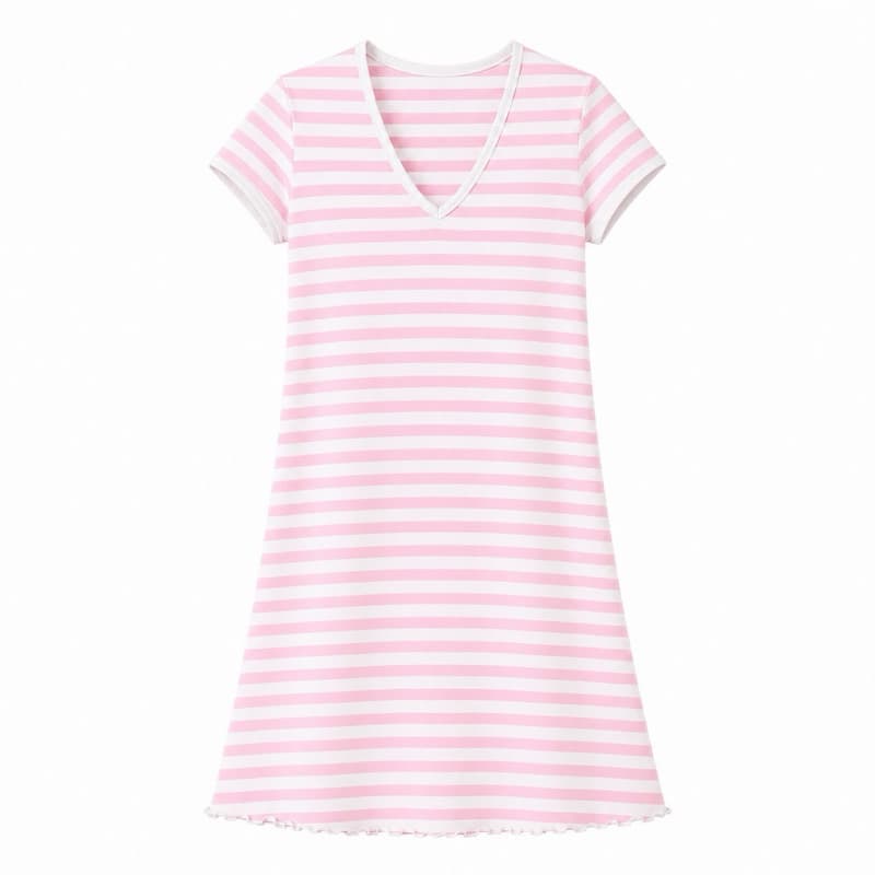Camisola manga curta decote v toque macio P ao plus
