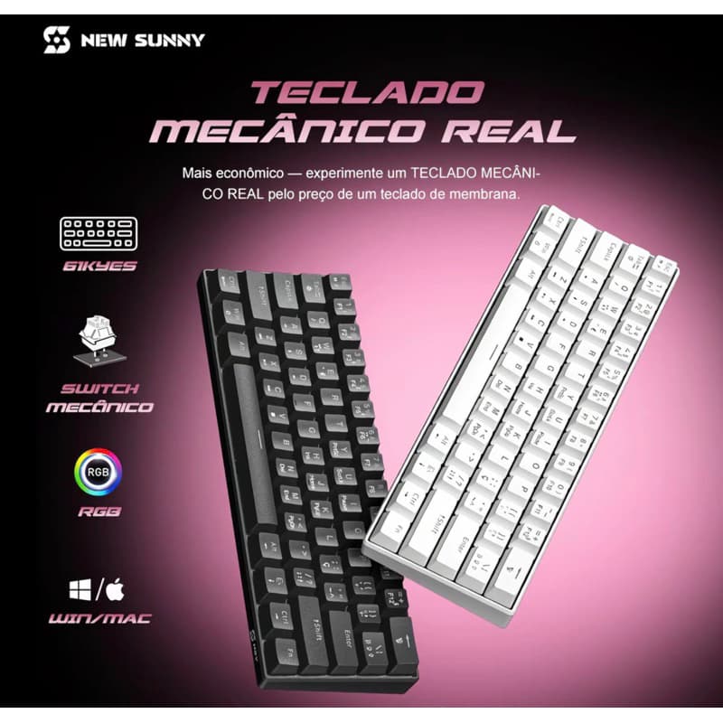 Teclado Mecânico - New Sunny (usado 1 vez)