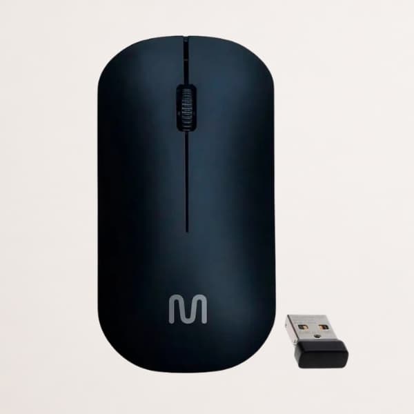 Mouse sem fio - Wireless Slim 1200DPI USB 3 Botões Preto Para PC e Notebook