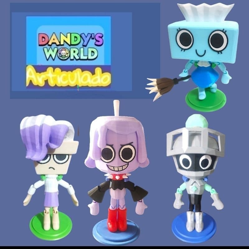 Boneca e Boneco decorativo e colecionável Brusha, Waxwell ou Tisha Dandy's word Roblox mundo de dandy. Articulado