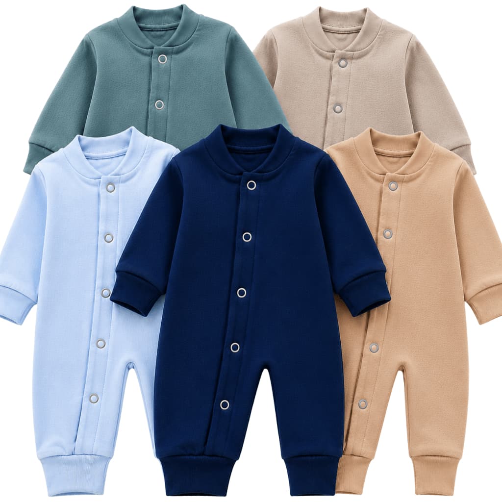 Kit 3 Macacão Bebê Menino Suedine 100% Algodão Manga Longa Inverno Recém Nascido Roupa Bebê Enxoval Saída Maternidade