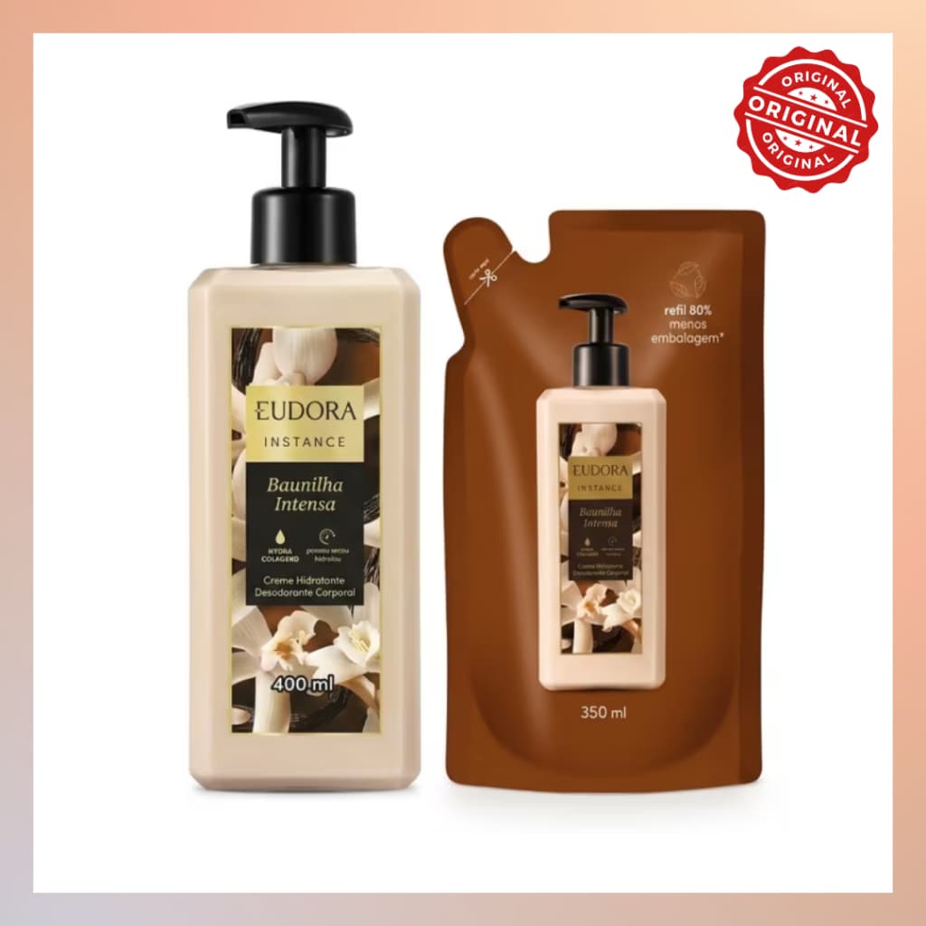 Creme Hidratante Desodorante Corporal Eudora Baunilha Intensa 400ml e Refil 350ml - Hydra Colágeno