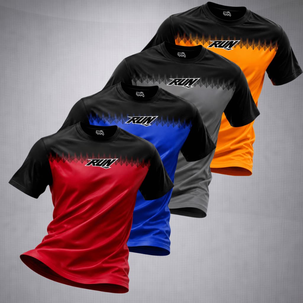 KIT 4 Camisetas Masculina Dry Fit Camisa Esportiva Cross Fit Musculação Academia Treino Corrida