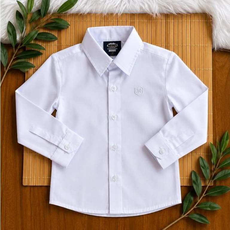 Camisa Social Infantil Masculina Manga Longa Juvenil Slim Fit Festa Casamento