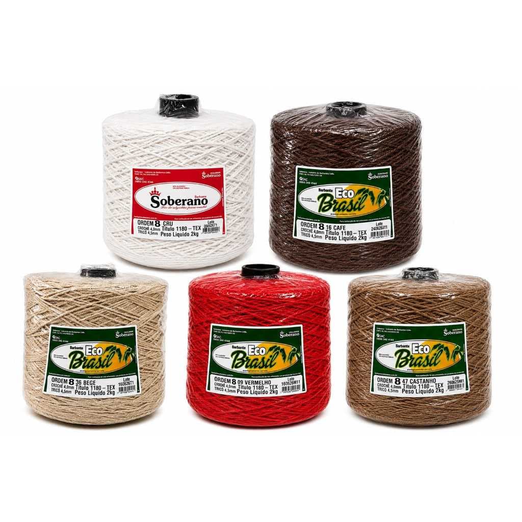 Barbante Soberano Eco Brasil 2kg Para Tricô, Crochê, Tapetes, Sousplat - SOBERANO