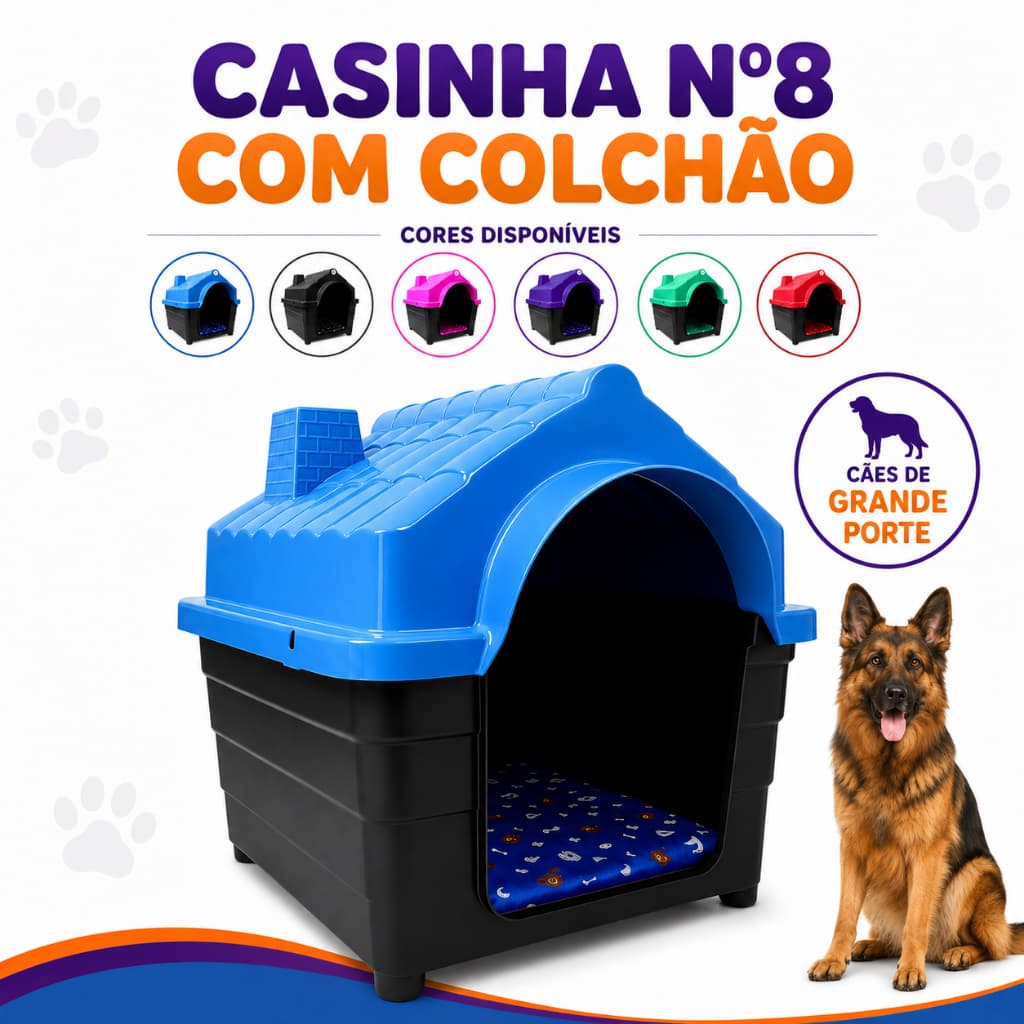Casa Cachorro Grande N8 Casinha Pet Com Proteção Raios UV