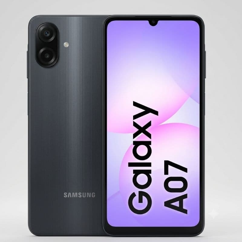 Celular Samsung Galaxy A07 128GB Preto com Câmera Dupla e Bateria de Longa Duração