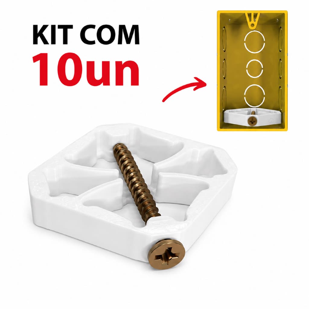 Kit Salva Caixinha 4x2 Reparo Reparador de Aba Caixa de Luz Tomada de Parede Conserto Interruptor Save