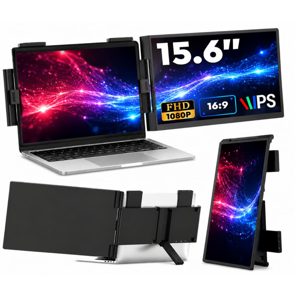Monitor Gamer Portátil 15.6 Polegadas 1080P | 60Hz | USB Tipo C HDMI | 86% sRGB | Tela Externa para Notebook PS4/5 Xbox