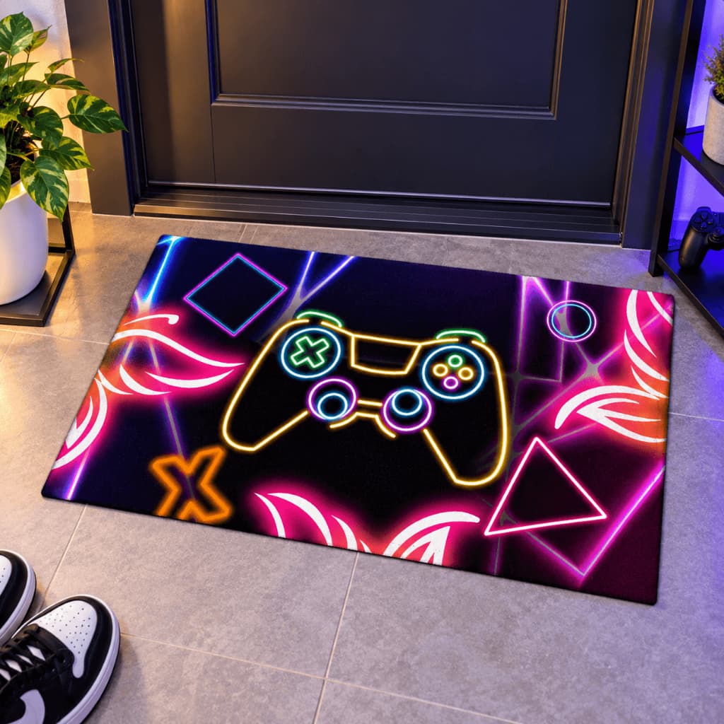 Tapete Gamer 60x40 Antiderrapante Controle Videogame