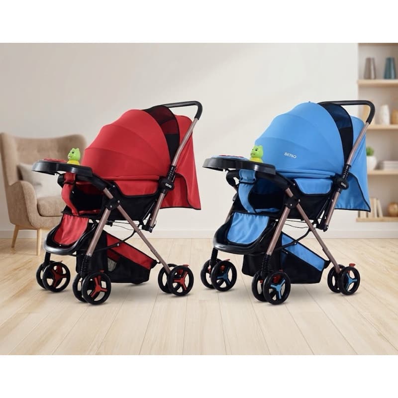 Carrinho De Bebê Compacto Dobrável Azul Deko