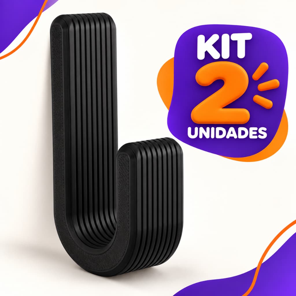 Kit 2 Ganchos Adesivos de Parede Multiuso para Toalha Bolsa Roupa Vassoura Utensílios Cozinha Banheiro Organizador