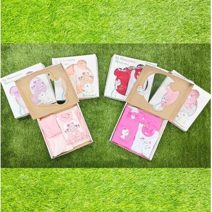Saída de maternidade de bebê em algodão feminino, Kit com 3 ou 4 peças, recém nascido, enxoval, conforto do bebê menina