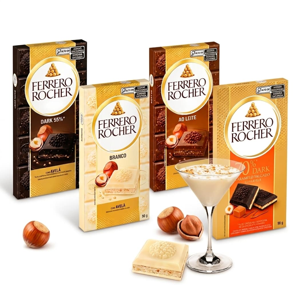 Chocolate Em Barra Ferrero Rocher 70%  Tablete 90g Importado Escolha O Sabor Ao Leite Branco Dark Caramelo Salgado