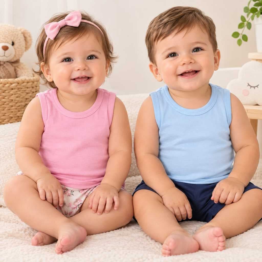 Kit 5 regatas bebê 100% algodão menino menina camiseta infantil lisa estampada enxoval wara baby